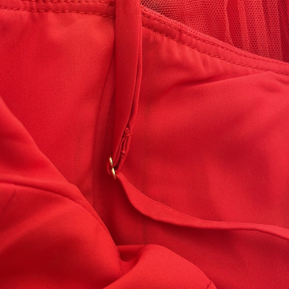 Hutch Red Pleated Midi Dress - Picture 5 of 10